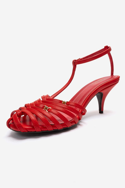 OVIER - Red Genuine Leather Stiletto Pump (Women)
