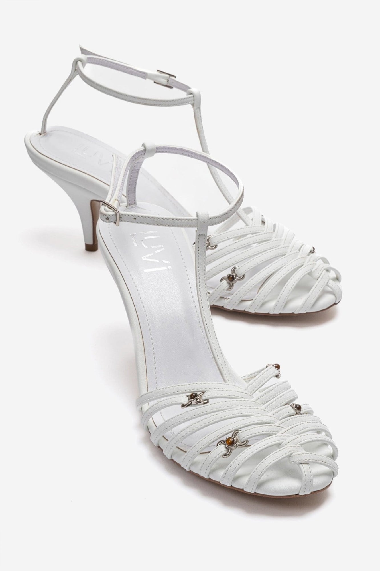 OVIER - White Genuine Leather Stiletto Pump (Women)