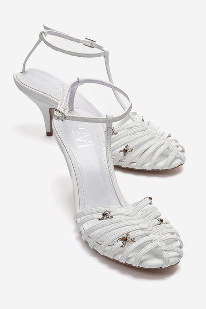 OVIER - White Genuine Leather Stiletto Pump (Women)