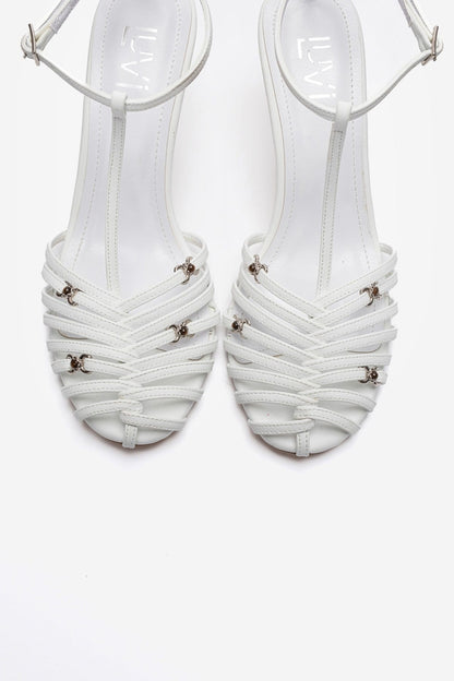 OVIER - White Genuine Leather Stiletto Pump (Women)