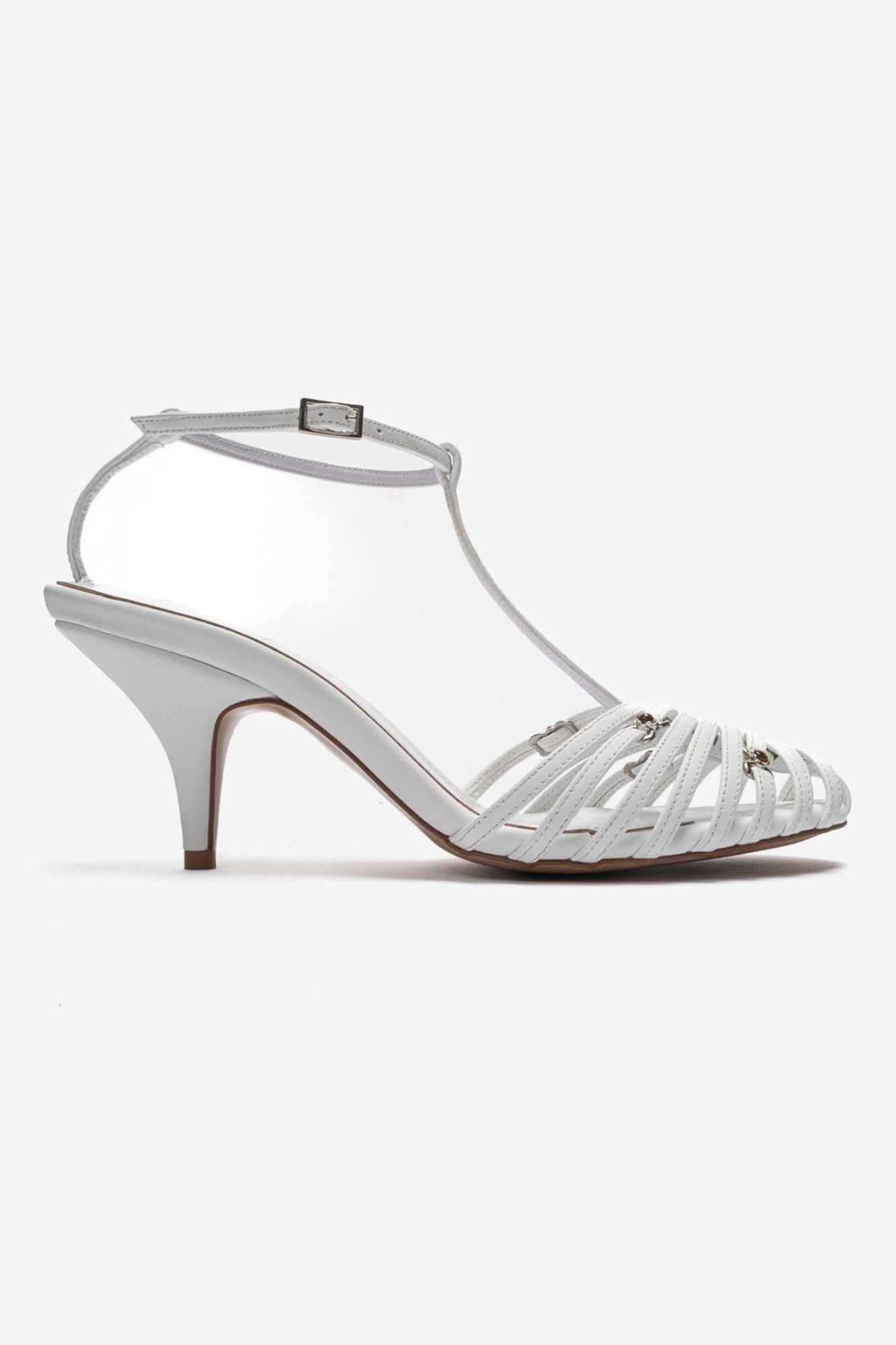 OVIER - White Genuine Leather Stiletto Pump (Women)