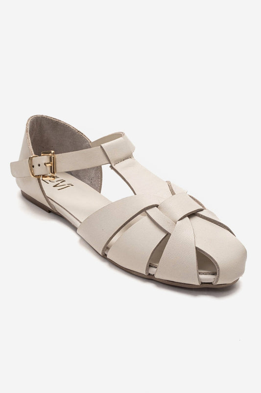 ALINA - Off-White Genuine Leather Sandal (Women)