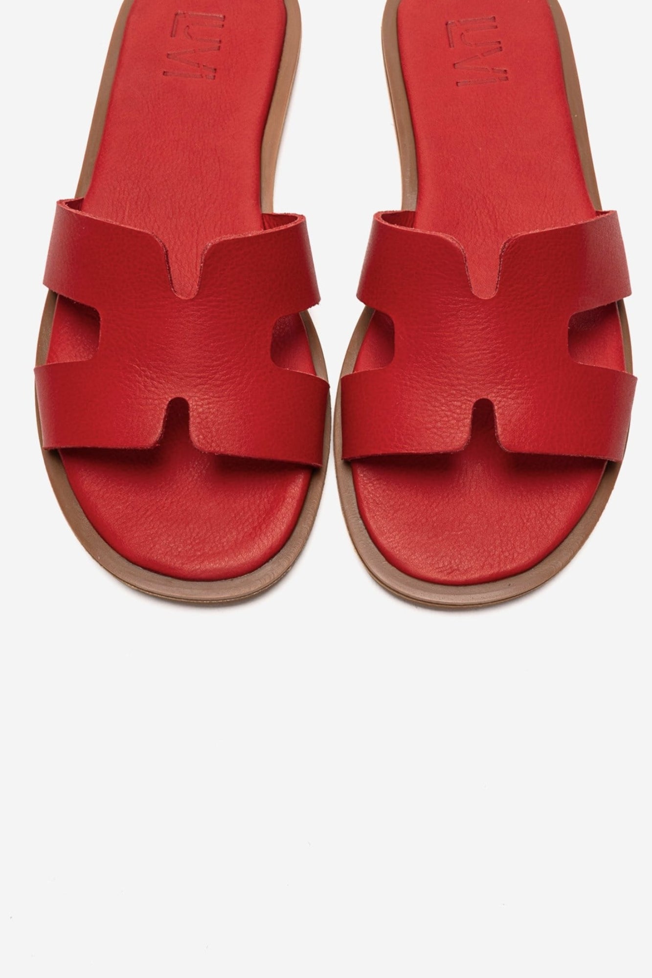 Biora - Red Genuine Leather Slide (Women)