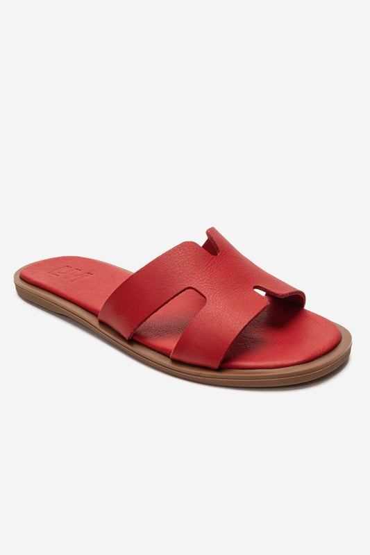 Biora - Red Genuine Leather Slide (Women)