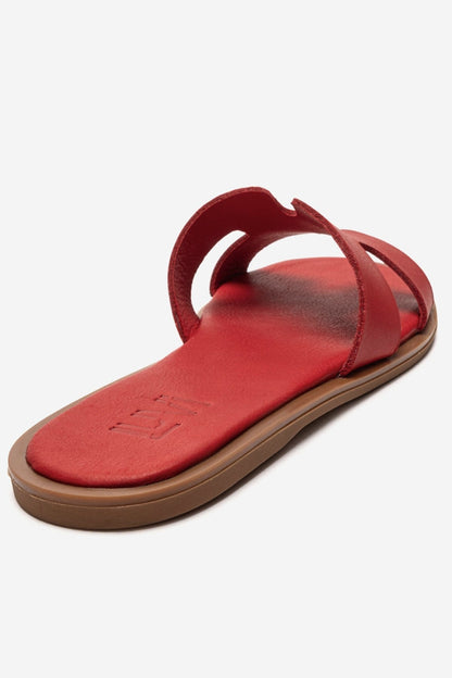 Biora - Red Genuine Leather Slide (Women)