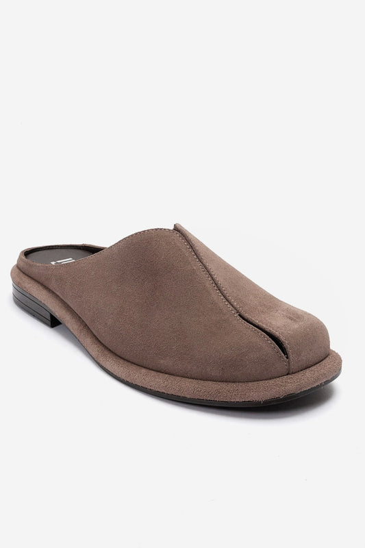 Tansy - Taupe Suede Genuine Leather Closed-Toe Mule (Women)
