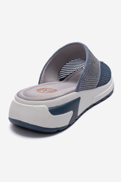 Glea - Blue Genuine Leather Closed-Toe Slide (Women)