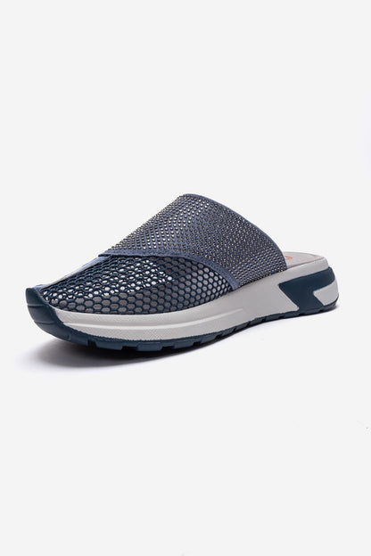 Glea - Blue Genuine Leather Closed-Toe Slide (Women)