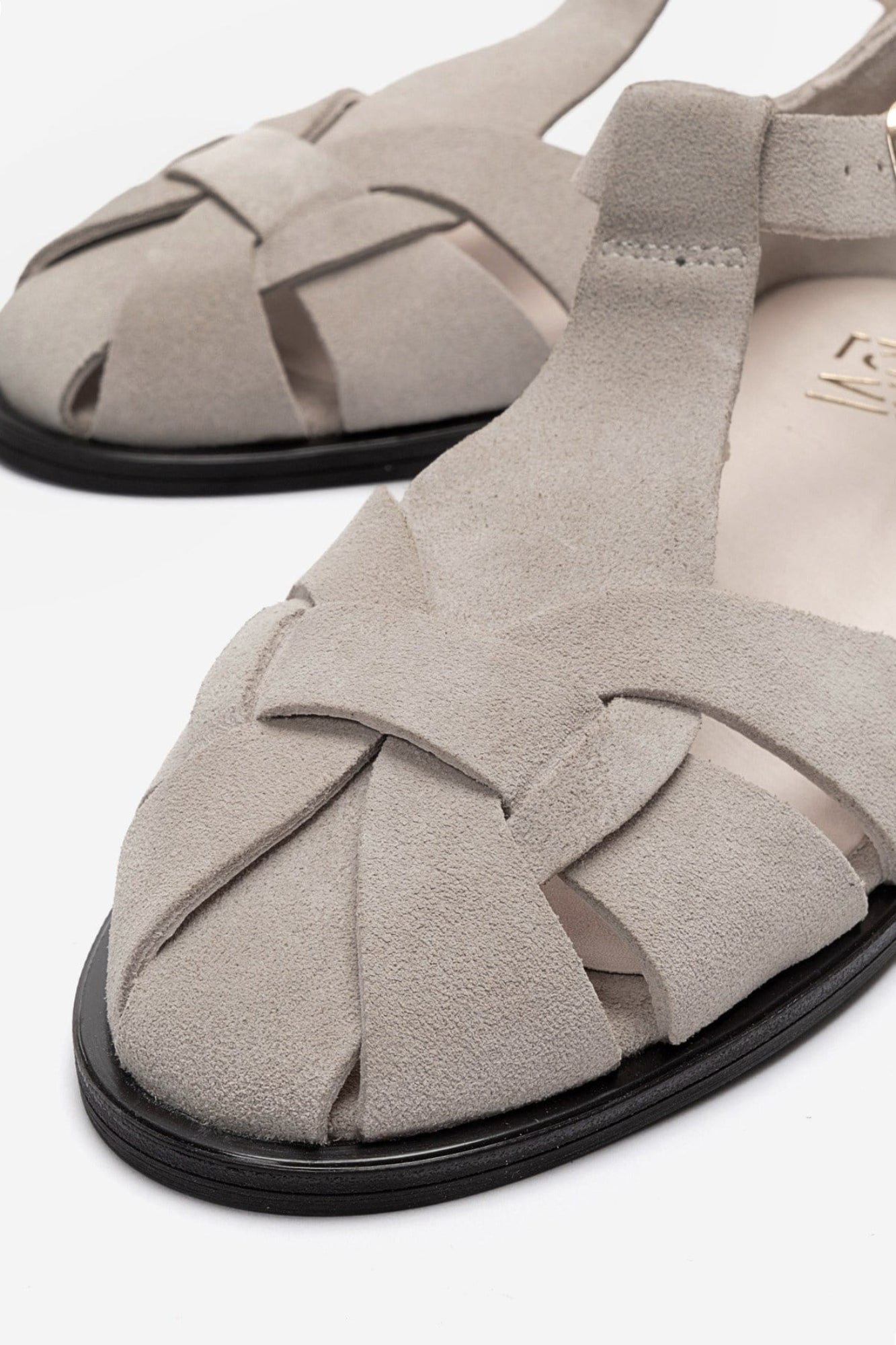 DEXARA - Beige Genuine Suede Leather Sandal (Women)