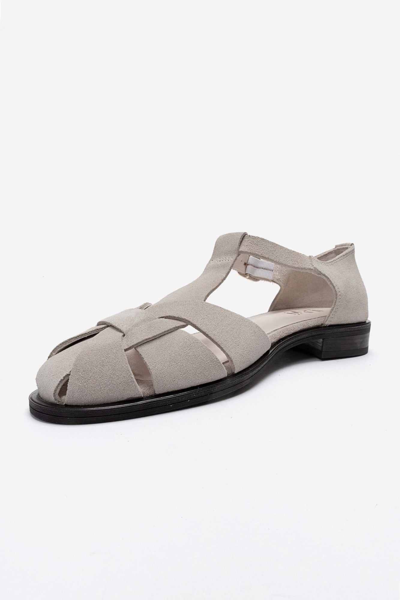DEXARA - Beige Genuine Suede Leather Sandal (Women)