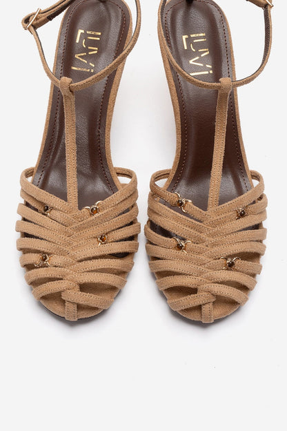 OVIER - Taupe Suede-Accented Stiletto Pump (Women)