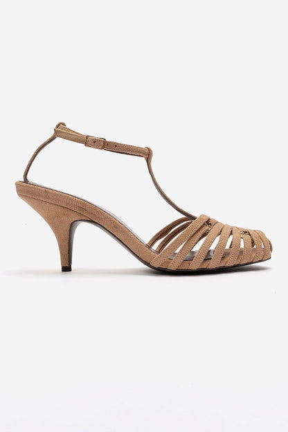 OVIER - Taupe Suede-Accented Stiletto Pump (Women)