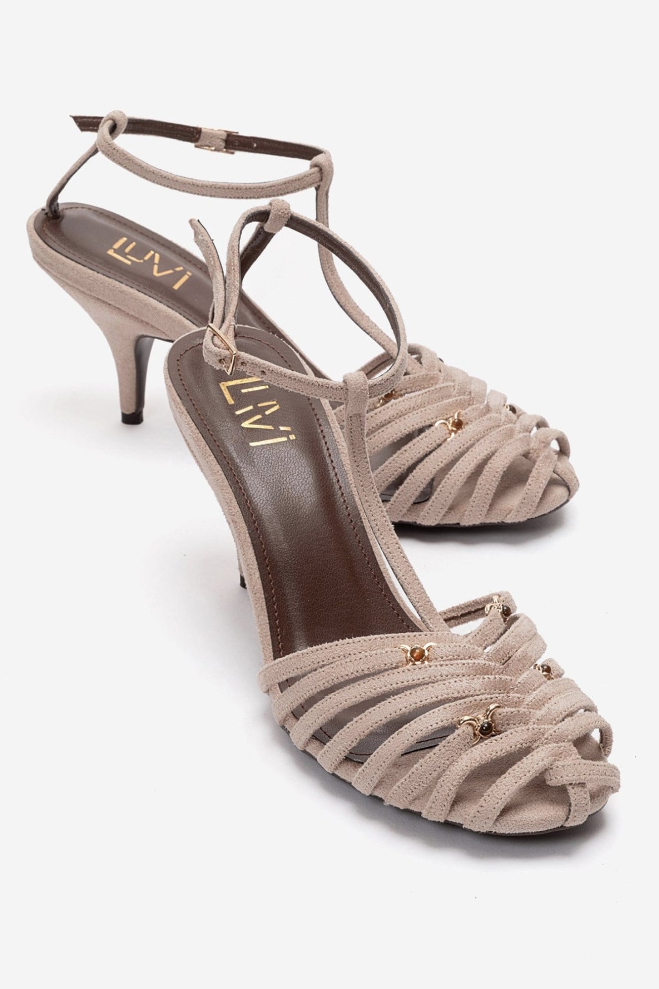 OVIER - Beige Suede-Accented Stiletto Pump (Women)