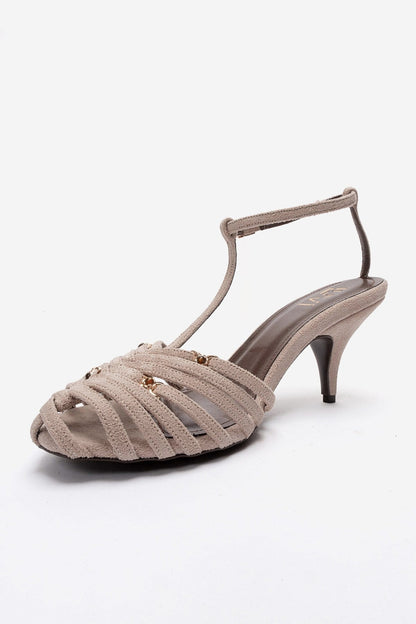 OVIER - Beige Suede-Accented Stiletto Pump (Women)