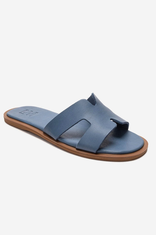 BIORA - Blue Genuine Leather Slide (Women)