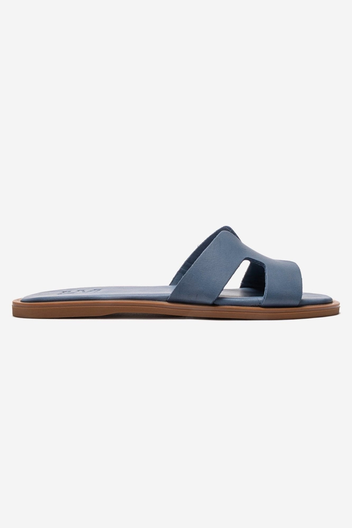 BIORA - Blue Genuine Leather Slide (Women)