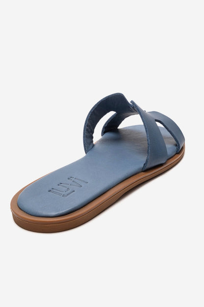 BIORA - Blue Genuine Leather Slide (Women)