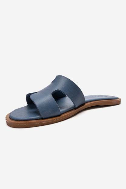 BIORA - Blue Genuine Leather Slide (Women)