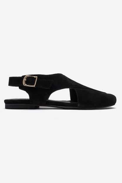 Monaro - Black Genuine Suede Leather Sandal (Women)