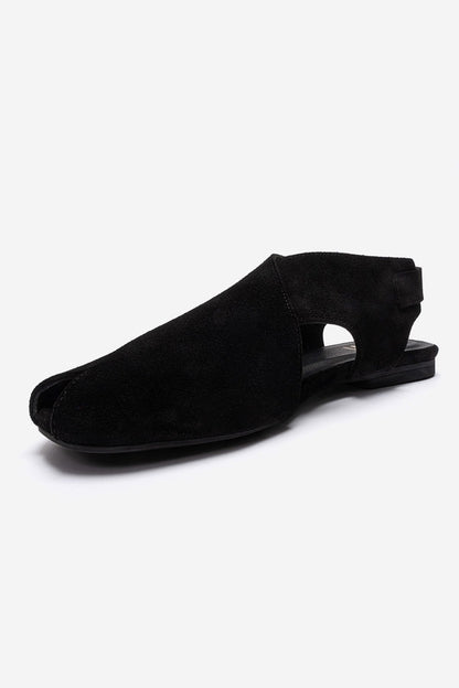 Monaro - Black Genuine Suede Leather Sandal (Women)