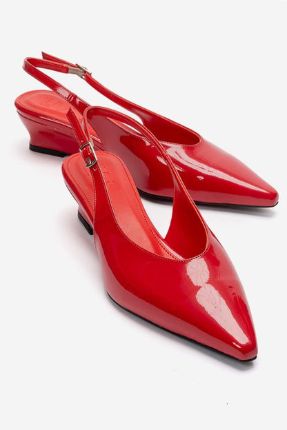 Rosella - Red Patent Mini Block Heel Pump (Women)