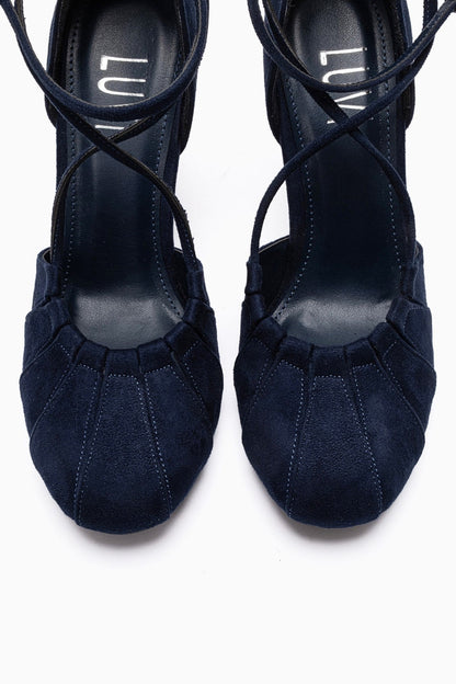 Eliza - Navy Suede Stiletto Pump (Women)