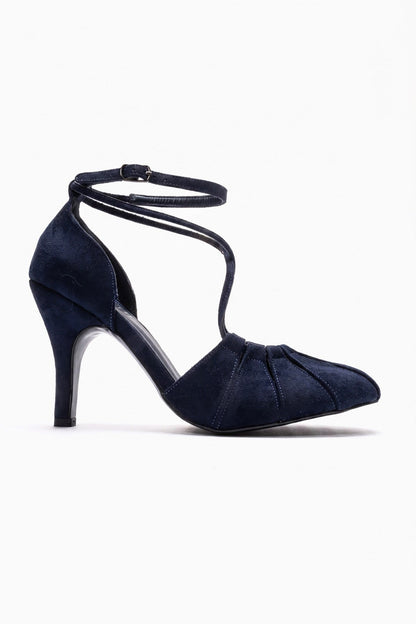 Eliza - Navy Suede Stiletto Pump (Women)