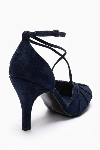 Eliza - Navy Suede Stiletto Pump (Women)