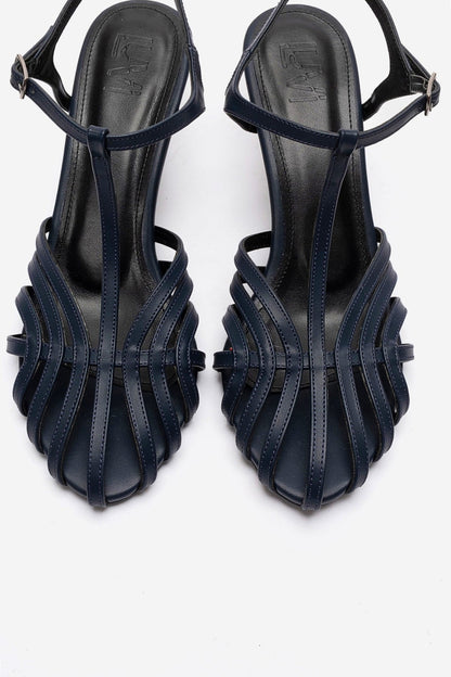 Felip - Navy Strappy Low Heel Sandal (Women)