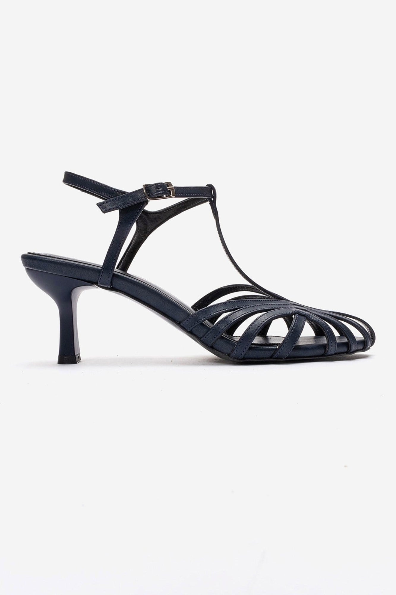 Felip - Navy Strappy Low Heel Sandal (Women)