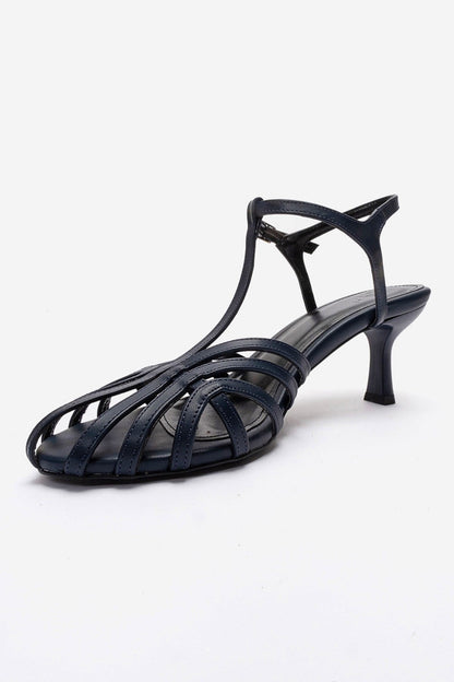 Felip - Navy Strappy Low Heel Sandal (Women)