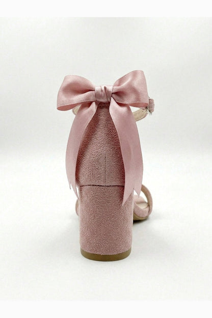 Rochelle Dusty Pink Suede Ankle Strap Block Heel Sandal