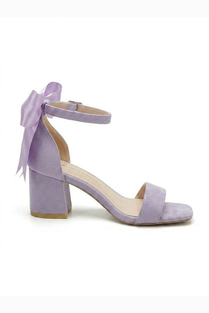 Rochelle Lilac Suede Ankle Strap Block Heel Sandal