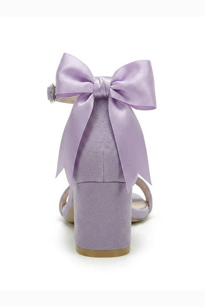 Rochelle Lilac Suede Ankle Strap Block Heel Sandal