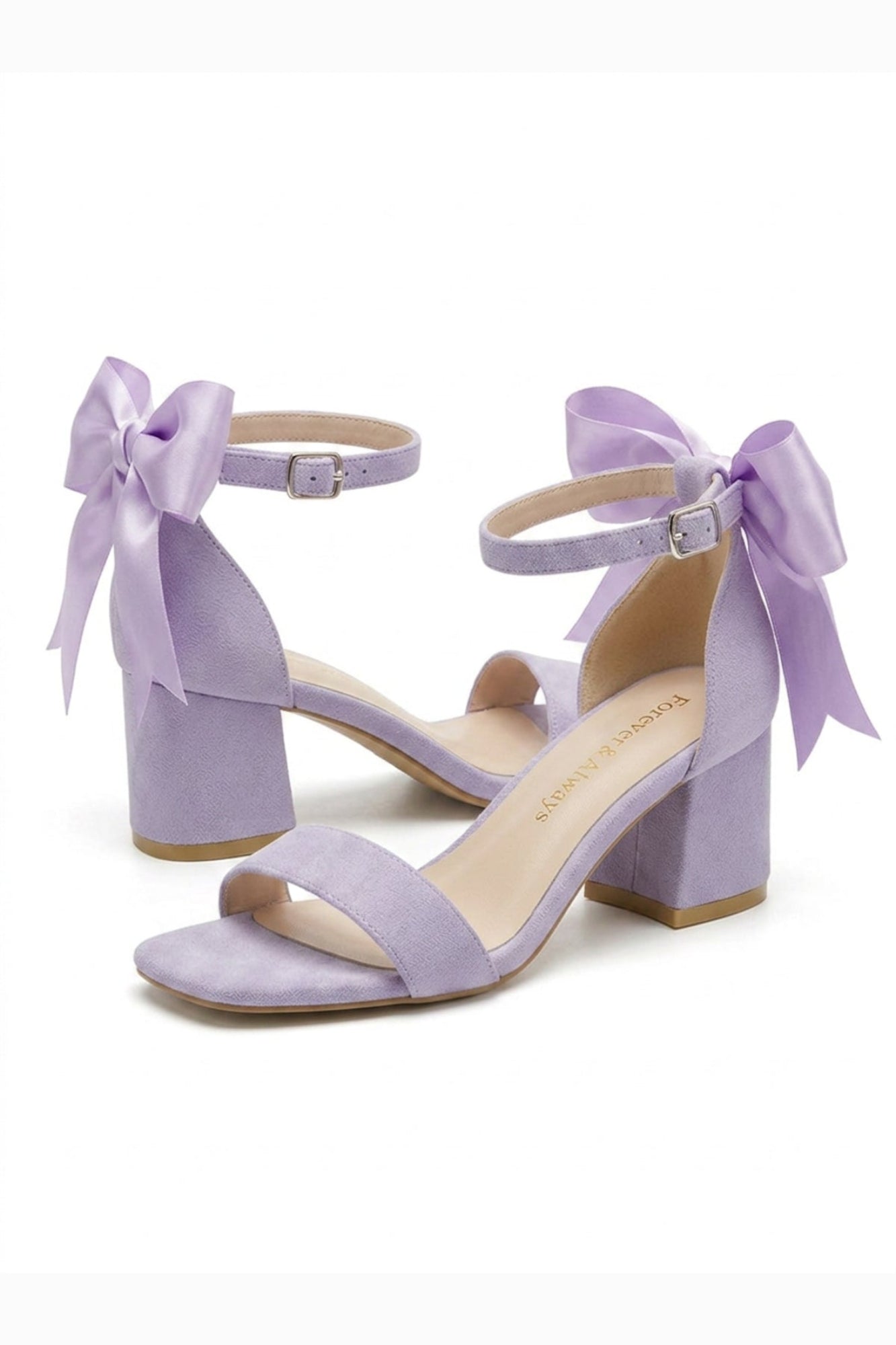 Rochelle Lilac Suede Ankle Strap Block Heel Sandal