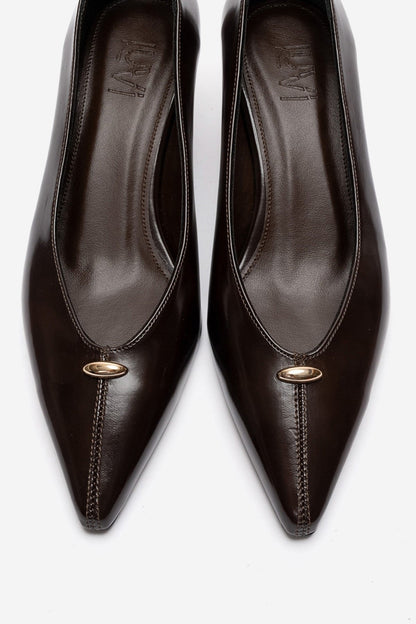 Versay - Brown Kitten Heel Shoe (Women)