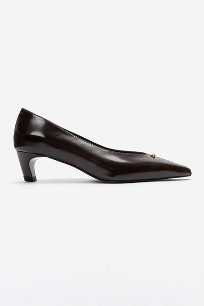 Versay - Brown Kitten Heel Shoe (Women)