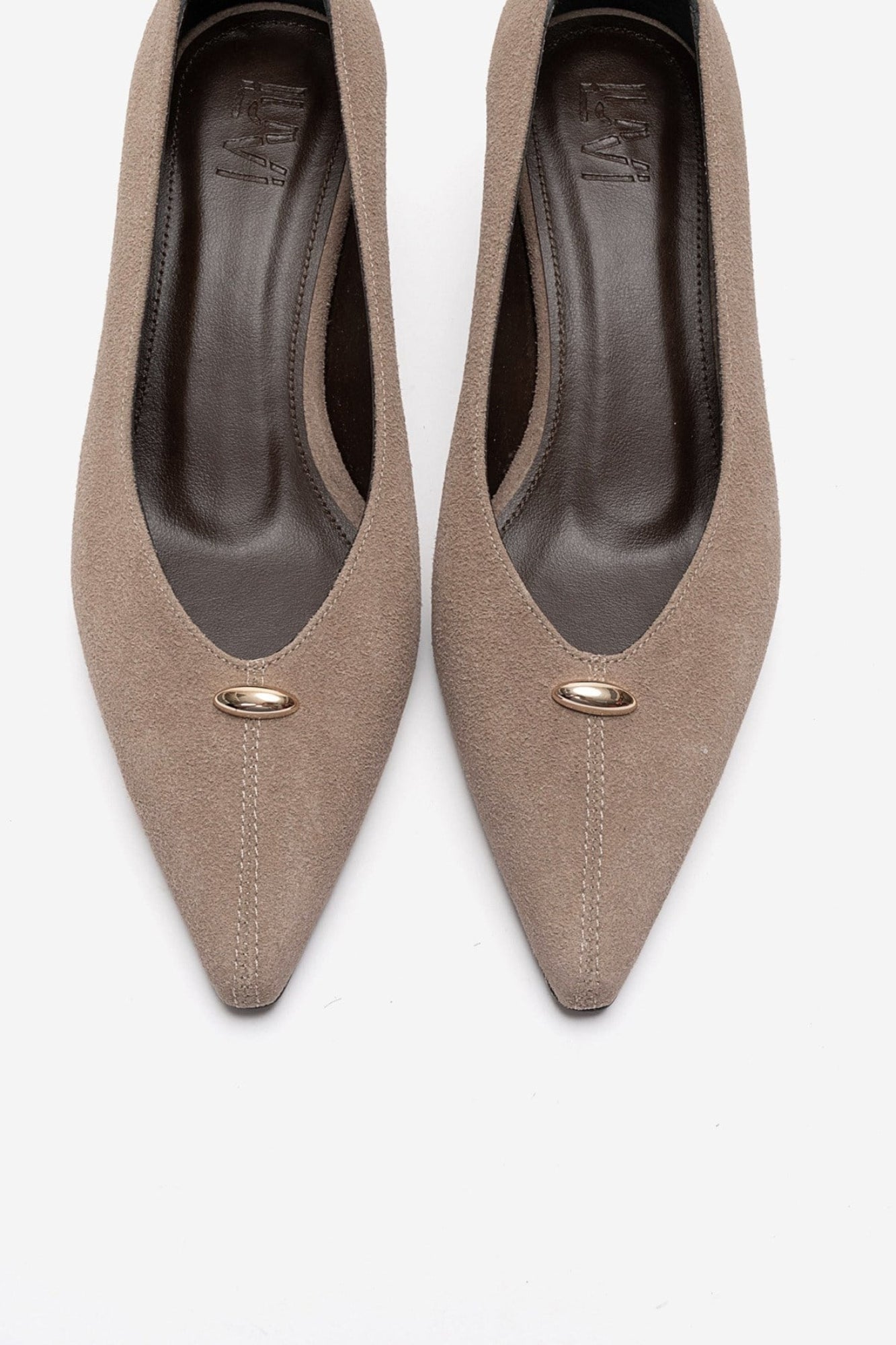Versay - Taupe Kitten Heel Shoe (Women)