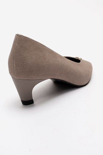 Versay - Taupe Kitten Heel Shoe (Women)