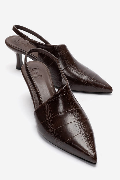Yarel - Brown Stiletto Slingback Heel (Women)