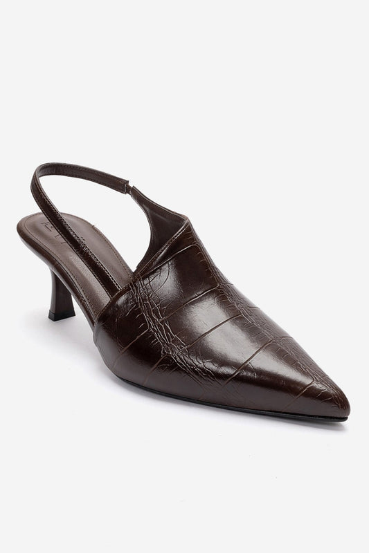Yarel - Brown Stiletto Slingback Heel (Women)