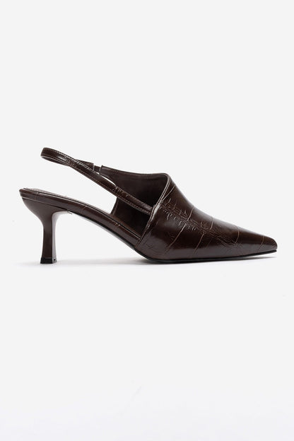 Yarel - Brown Stiletto Slingback Heel (Women)