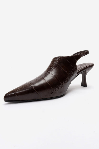 Yarel - Brown Stiletto Slingback Heel (Women)