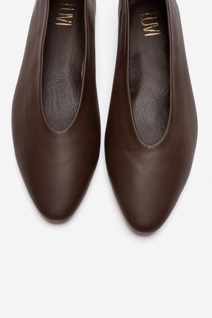 JENAS - Brown Genuine Leather Ballet Flat (Women)