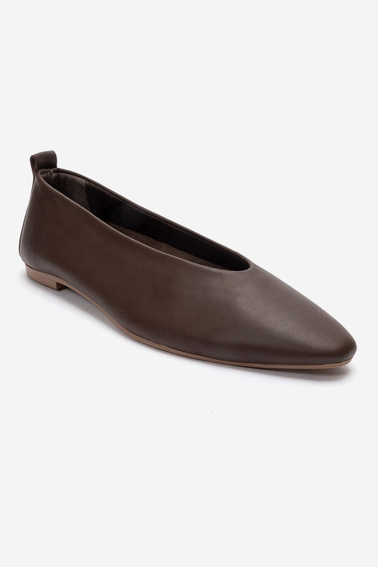 JENAS - Brown Genuine Leather Ballet Flat (Women)