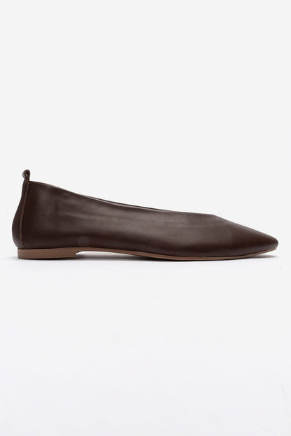 JENAS - Brown Genuine Leather Ballet Flat (Women)