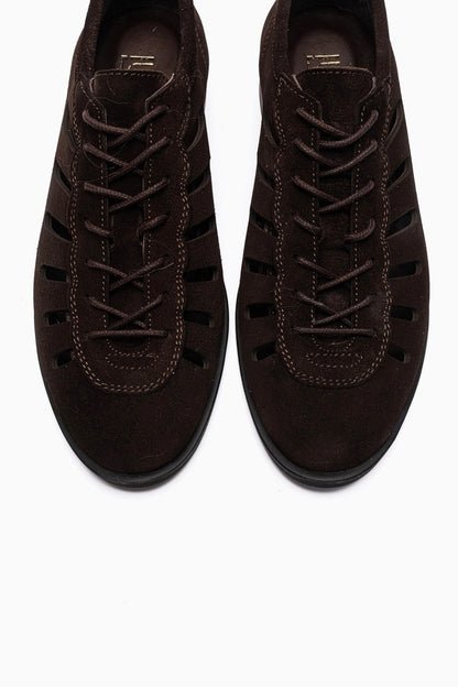 ASTRON - Brown Suede Genuine Leather Casual Shoe (Women)