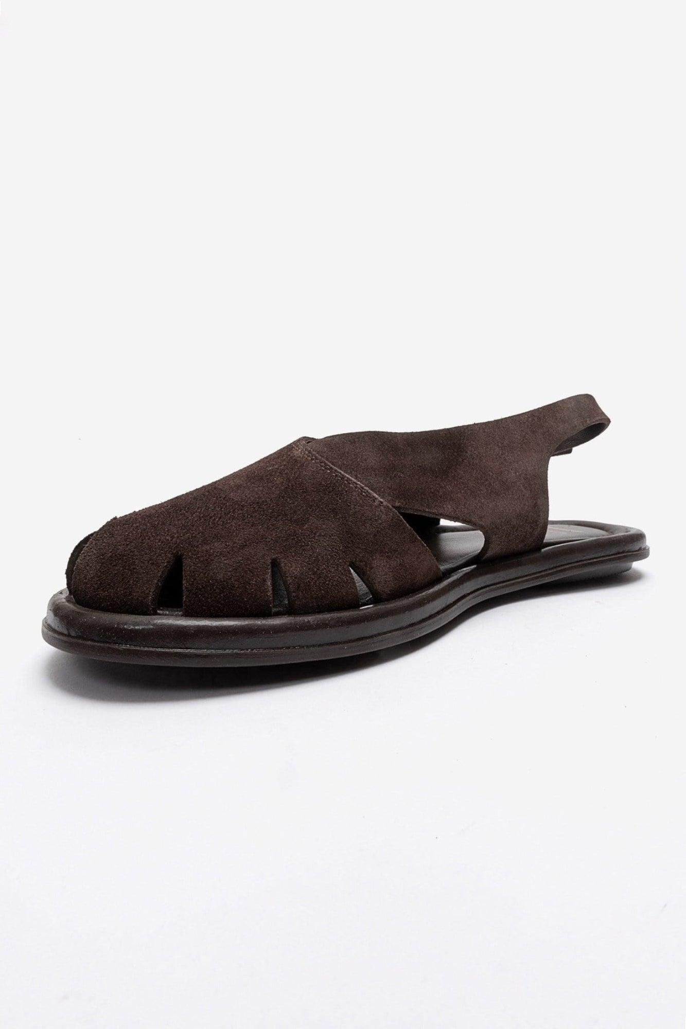 BELAS - Brown Suede Genuine Leather Sandal (Women)