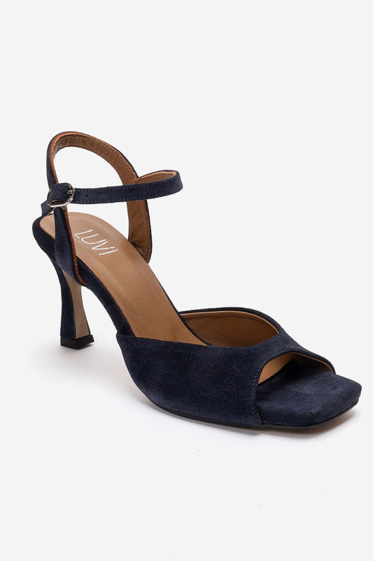 ELVIA - Navy Suede Genuine Leather Stiletto Heel Shoe (Women)