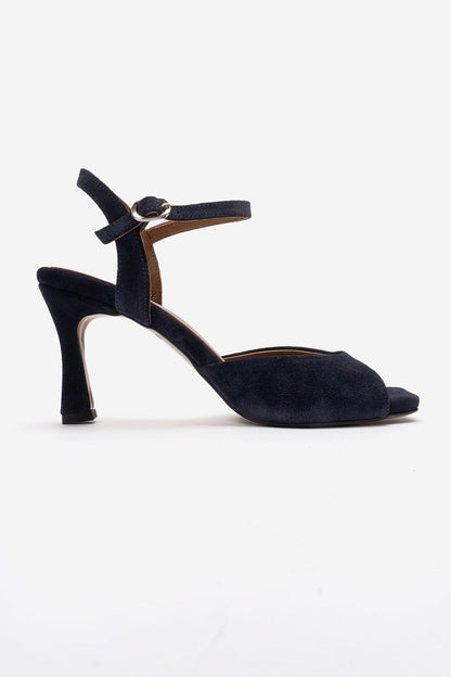 ELVIA - Navy Suede Genuine Leather Stiletto Heel Shoe (Women)